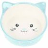 Blue Polka Dot Cat Bowl Blue