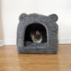 Grey Teddy Bear Cat Bed