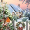 Christmas Robin At The Cottage 10 Cards