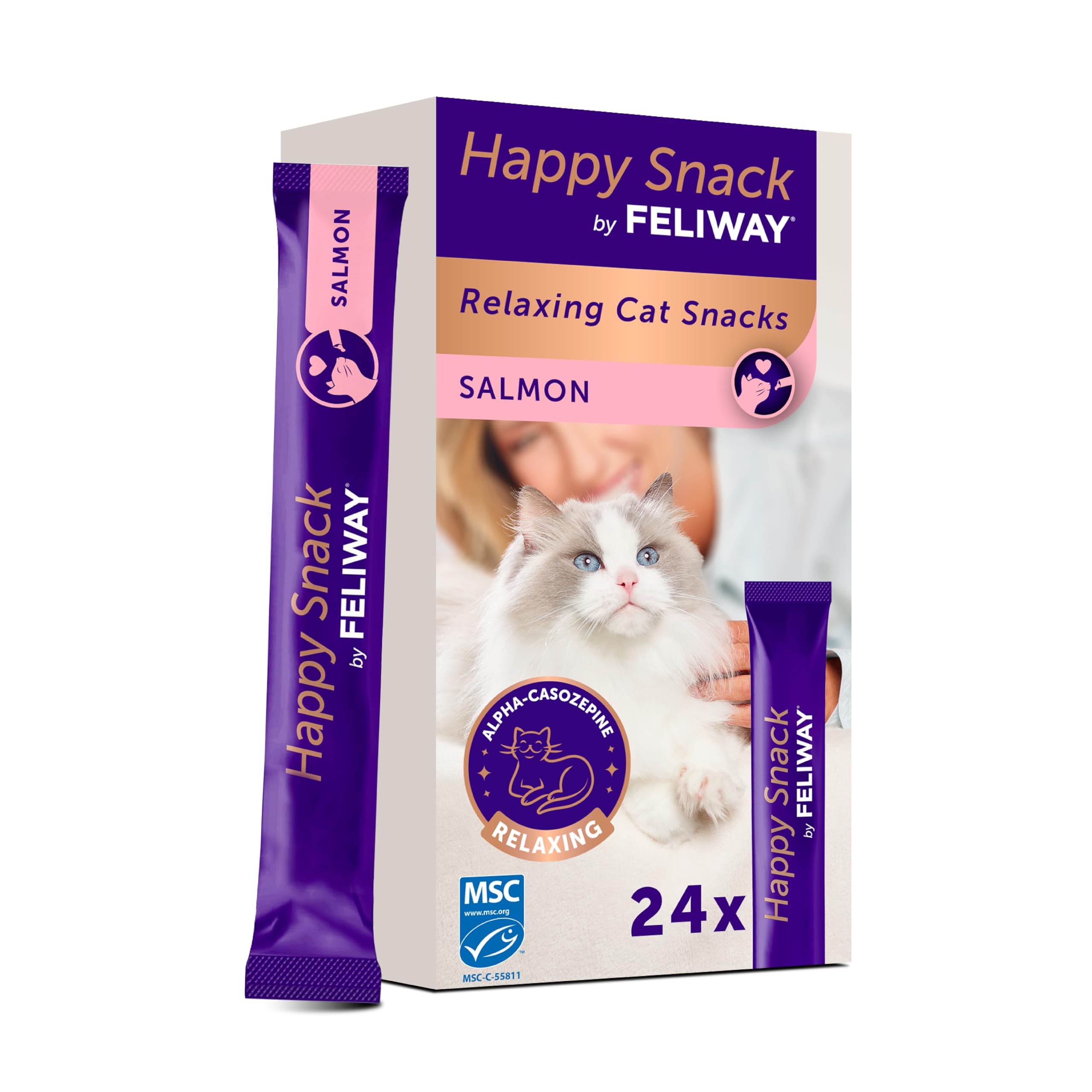 Happy Snack by Feliway pack of 6 salmon flavour