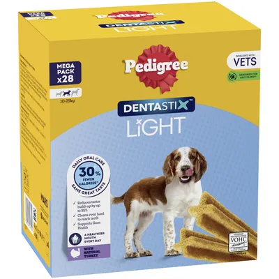 Pedigree Dentastix Light Daily Dental Chews Med Dog 28 Sticks